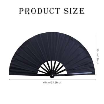Exquisite Large Folding Fan Craft Hand Fan for Weddings, Festivals, and More