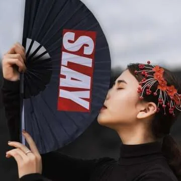 Elegant Large Folding Rave Hand Fan for Events and Gifts