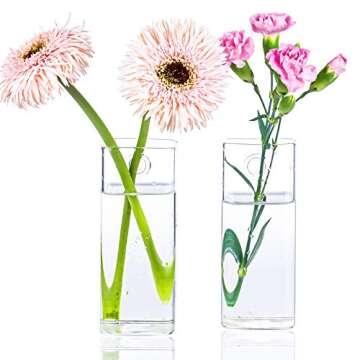 Kingbuy Plant Terrarium Container Propagation Station Square Tube Vase Wall Hanging Glass Planter In...