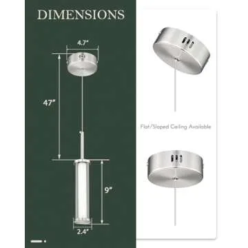 Cargifak Modern LED Pendant Lights - Set of 2 with Adjustable Light