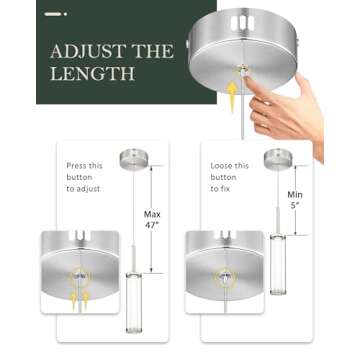 Cargifak Modern LED Pendant Lights - Set of 2 with Adjustable Light