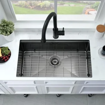 Bokaiya Black 30" Undermount Kitchen Sink Workstation