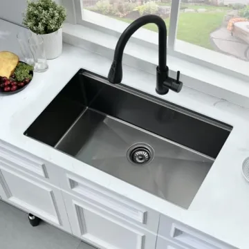 Bokaiya Black 30" Undermount Kitchen Sink Workstation