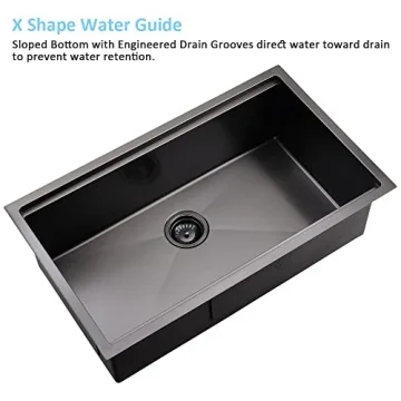 Bokaiya Black 30" Undermount Kitchen Sink Workstation