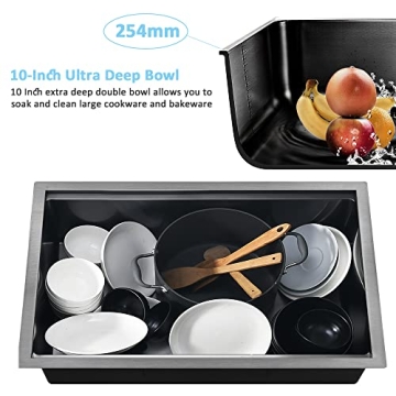 Bokaiya Black 30" Undermount Kitchen Sink Workstation