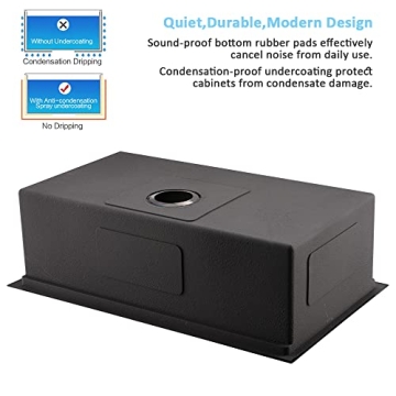 Bokaiya Black 30" Undermount Kitchen Sink Workstation