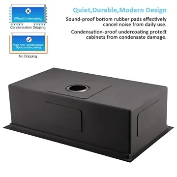 Bokaiya Black 30" Undermount Kitchen Sink Workstation