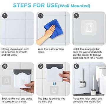 Canvint Silicone Toilet Brush 2 Pack, Deep Cleaner Toilet Brush and Holder Set, Non-Slip Long Plastic Handle and Quick Drying Holder, Flexer Silicone Toilet Brush with Removable Bottom for Bathroom