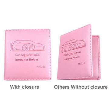 Durable PU Leather Car Registration Holder - Document Organizer