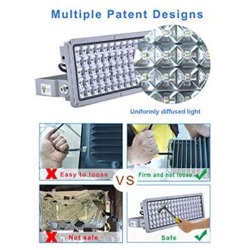 Kekeou 100W LED Flood Light (2 Pack), Outdoor Stadium Flood Lights, 11000lm 6500K IP67 Waterproof for Garden, Lawn, Farm, Stadium