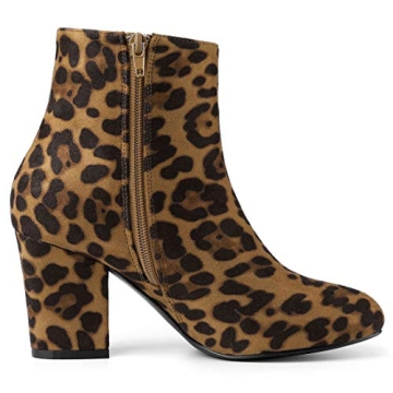 Allegra K Christmas Leopard Ankle Boots for Stylish Comfort