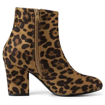 Allegra K Christmas Leopard Ankle Boots for Stylish Comfort