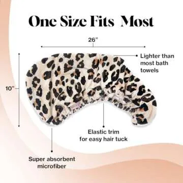 Kitsch Microfiber Hair Towel Wrap - Quick Dry, Super Absorbent