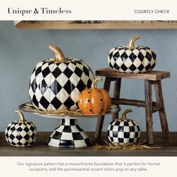 MacKenzie-Childs Mini Decorative Pumpkin for Elegant Autumn Decor
