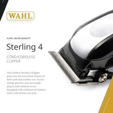 Wahl Sterling 4 Cordless Clipper with 100-Minute Runtime