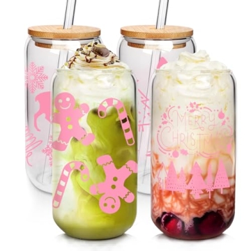 Unique ANOTION Christmas Glass Tumblers - Perfect Holiday Gifts!