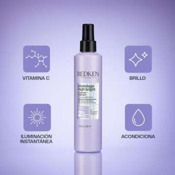 Redken Blondage High Bright Pre Treatment | Brightens and Lightens Color-Treated and Natural Blonde Hair Instantly | Infused with Vitamin C