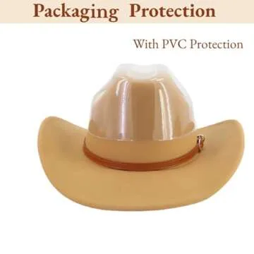 LIDHAY Cowboy Hat for Women and Men Felt Wide Brim Classic Outdoor Fedora Hats Western Cowboy Cowgirl Hats with Belt Buckle 3 Black