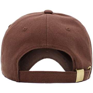 KB-LOW BRN Classic Cotton Dad Hat Adjustable Plain Cap. Polo Style Low Profile (Unstructured) (Classic) Brown Adjustable