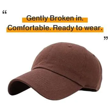 KB-LOW BRN Classic Cotton Dad Hat Adjustable Plain Cap. Polo Style Low Profile (Unstructured) (Classic) Brown Adjustable