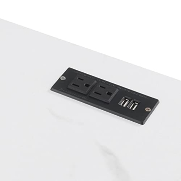 SoHo Glass Desk with Charging Station - Modern Elegance