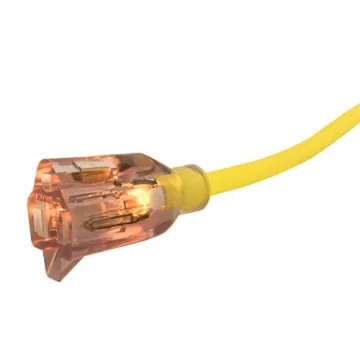 U.S. Wire Illuminated 25 Ft Extension Cord Yellow Heavy Duty