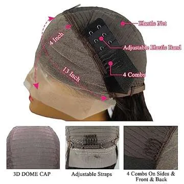 Bob Wig Human Hair 13x4 Frontal Lace Wig Human Hair 180 Density Glueless Pre Plucked with Baby Hair Straight Bob Wigs for Black Women 180% Density Pre Plucked Natural Color 12 inch