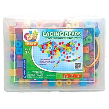Kids First Math: Lacing Beads Math Kit w/ Activity Cards | Develop Skills in Counting, Sorting, Sequ...