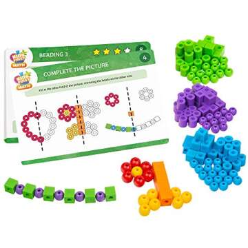Kids First Math: Lacing Beads Math Kit w/ Activity Cards | Develop Skills in Counting, Sorting, Sequencing, Pattern Recognition | Visual Hands-on Math for At-Home or Classroom Learning, Ages 3+
