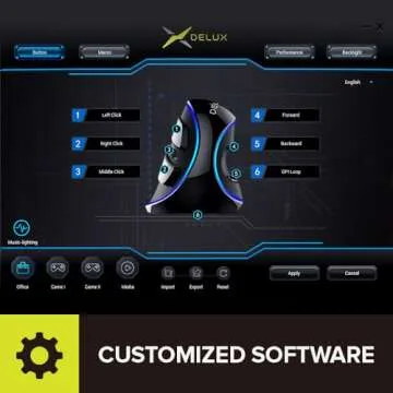 DeLUX Ergonomic Mouse, Wired Large RGB Vertical Mouse with 6 Buttons, 4000DPI, Removable Wrist Rest for Carpal Tunnel (M618Plus RGB-Wired)