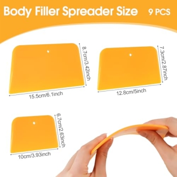 PEASUG Body Filler Spreader Set - Durable 9-Pack for Automotive Tasks