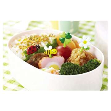 CuteZCute Bento Food Pick, 8-Piece, Honey Bee Flowers