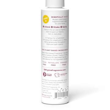 Grow Fragrance - Certified 100% Plant Based Air Freshener + Fabric Freshener Spray, Made with All Na...
