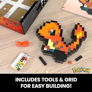 Buildable Charmander Figure - Retro Art for Collectors