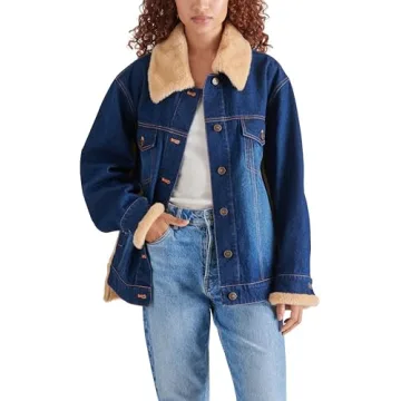 Steve Madden Women's Winona Denim & Faux Fur Trim Jacket