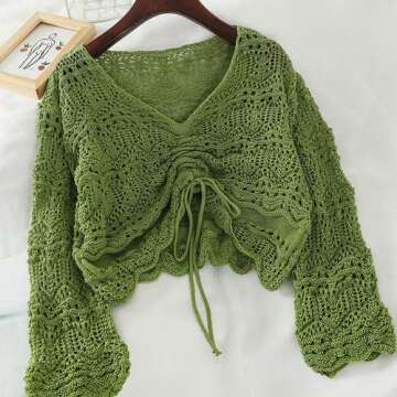 Cottagecore Blouse Crochet Top Cottagecore Clothing Grunge Fairy Clothes Aesthetic Fairycore Clothin...