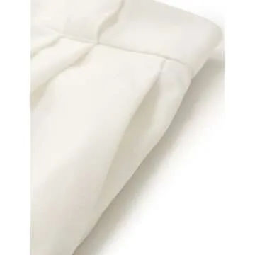 GOELIA White Elastic High Waisted Shorts for Women Wide Leg Loose A-Line Shorts with Belt and Pockets