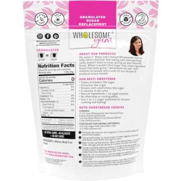 Wholesome Yum Besti Natural Sugar Substitute - Keto Granulated Monk Fruit Sweetener Blend With Allul...