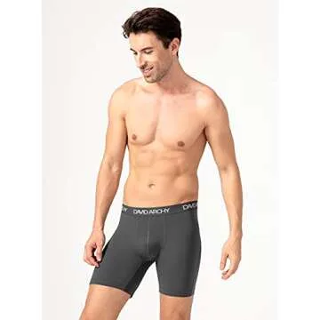 DAVID ARCHY Mens Underwear Solid Quick Dry Boxer Briefs Sports Waistband Breathable Underwear in 3 Pack No Fly (S, Dark Gray - Solid No Fly)