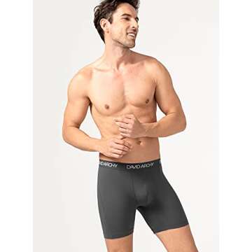 DAVID ARCHY Mens Underwear Solid Quick Dry Boxer Briefs Sports Waistband Breathable Underwear in 3 Pack No Fly (S, Dark Gray - Solid No Fly)