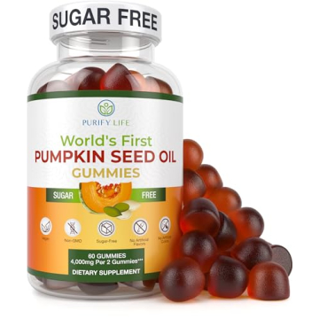 Sugar-Free Pumpkin Seed Oil Gummies (4,000mg/serving) Pumpkin Seed Oil for Hair Growth, Youthful Ski...