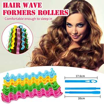 No-Heat Wave Curlers Kit - 28 Piece for All Hair Types