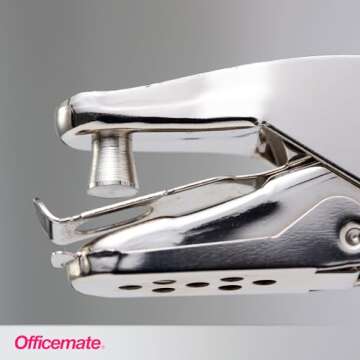 Officemate 1- Hole Punch, 5 Sheet Capacity, Silver (90091)