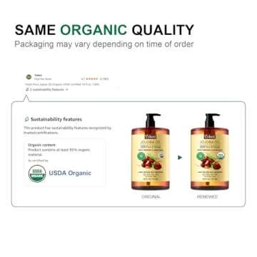 Yoken Pure Jojoba Oil EWG Verified 16 fl oz, 100% Natural Jojoba Oil for Hair, Skin & Face, Cold Pre...