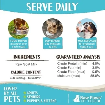 Raw Paws Goat Milk for Dogs & Cats - Nutritional Topper