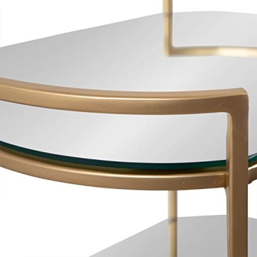 Elegant Vasseur Bar Cart in Gold with Mirrored Shelves