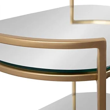 Elegant Vasseur Bar Cart in Gold with Mirrored Shelves