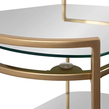 Elegant Vasseur Bar Cart in Gold with Mirrored Shelves