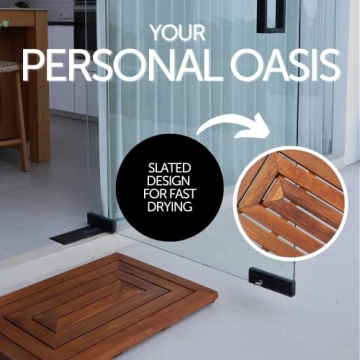 Nordic Style Premium Teak Shower Mat - Safety & Elegance