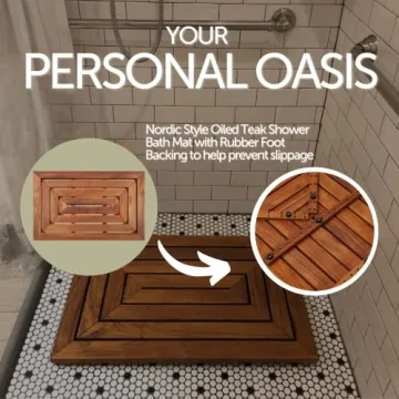 Nordic Style Premium Teak Shower Mat - Safety & Elegance